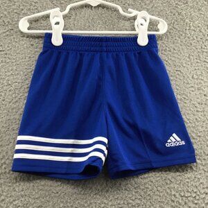 Adidas Kid's Mesh Logo‎ Stripes Shorts Blue 24M